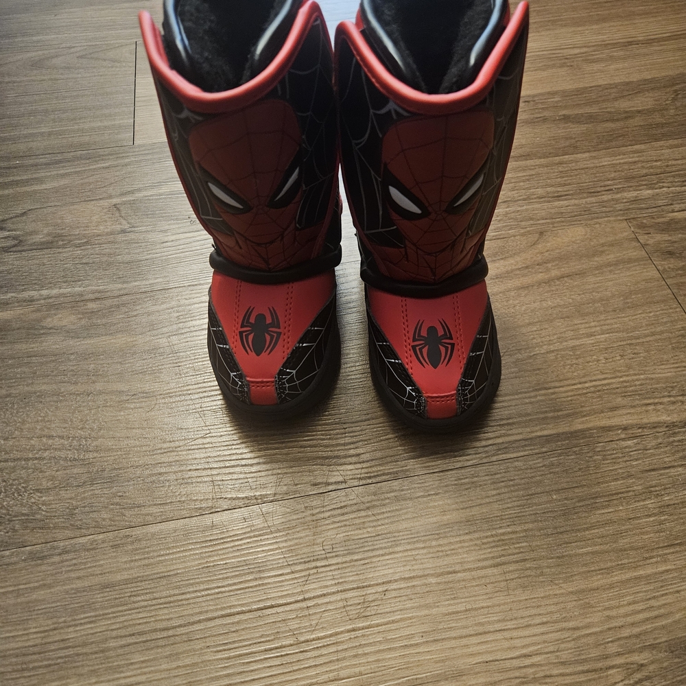 Spiderman Light Up Toddler Boys Snow Boots Size 6